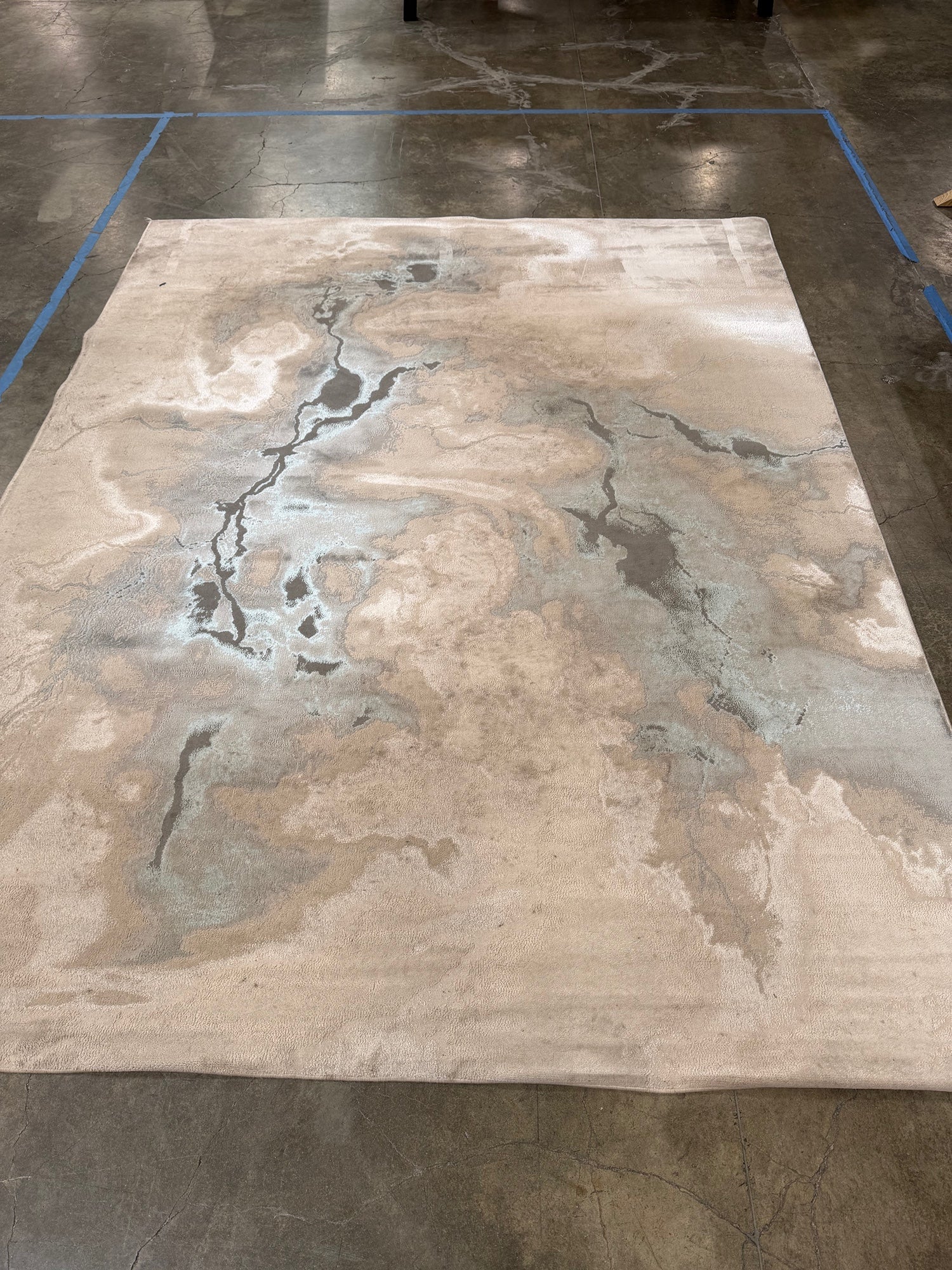 Feizy Jewel Modern Abstract, Taupe/Blue/Tan, 8 x 10 Area Rug
