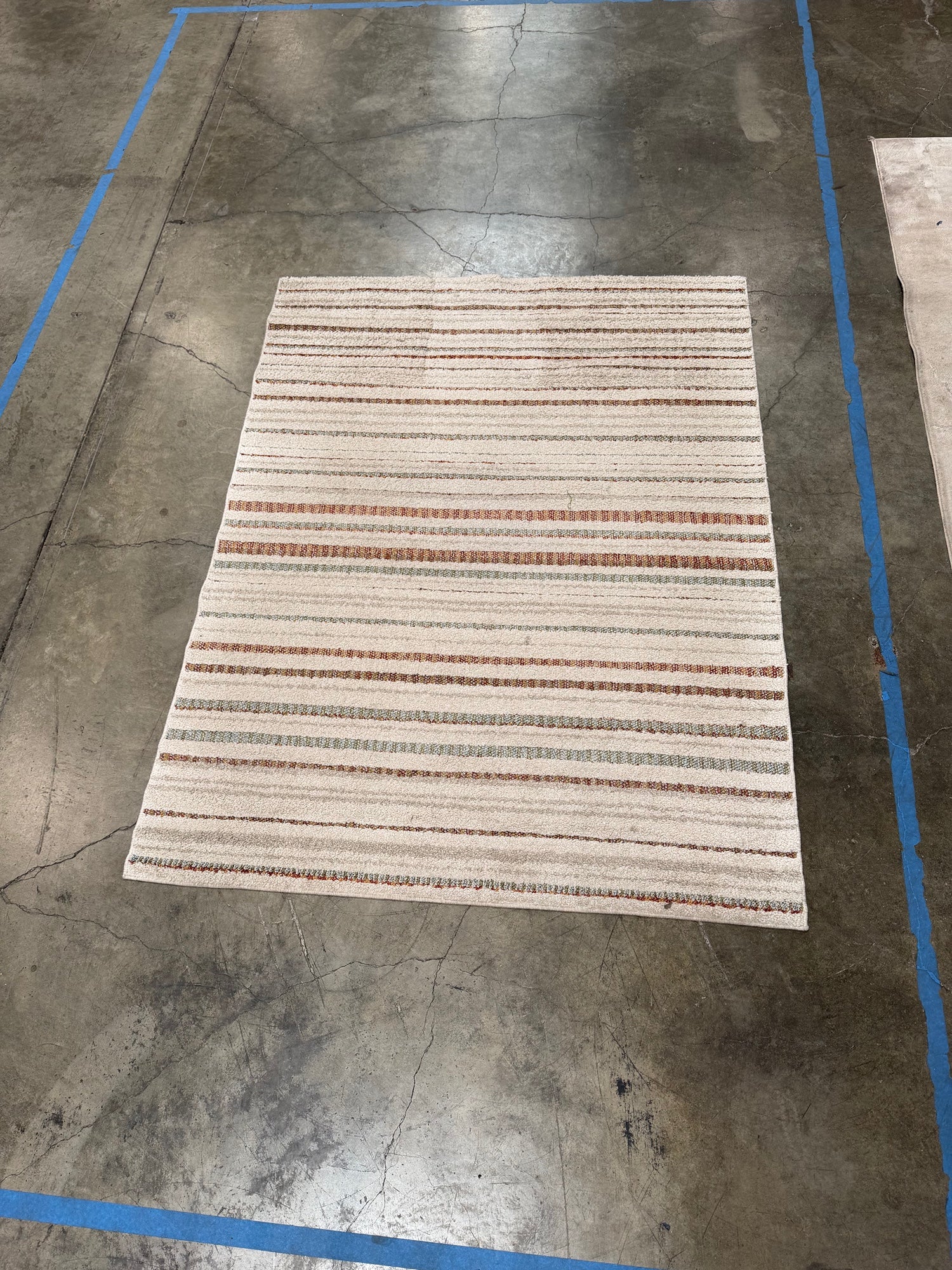 Fiesta Gertmenian Swirl Collection Striped Area Rug 5ft 3in x 7ft Polypropylene
