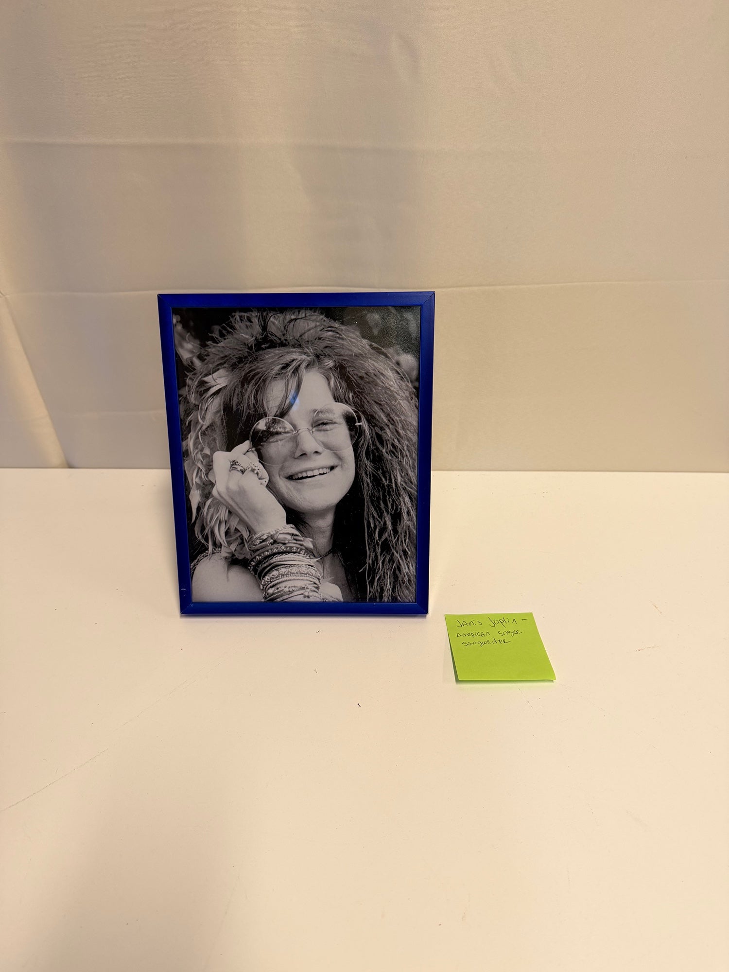 Janis Joplin Iconic Black and White Framed Portrait Print