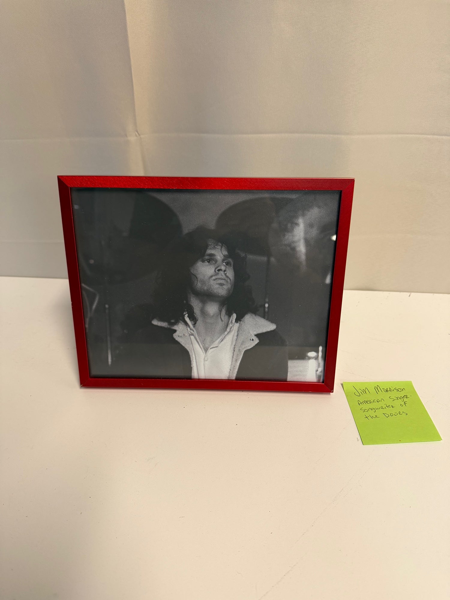 Iconic Jim Morrison Black and White Framed Photo