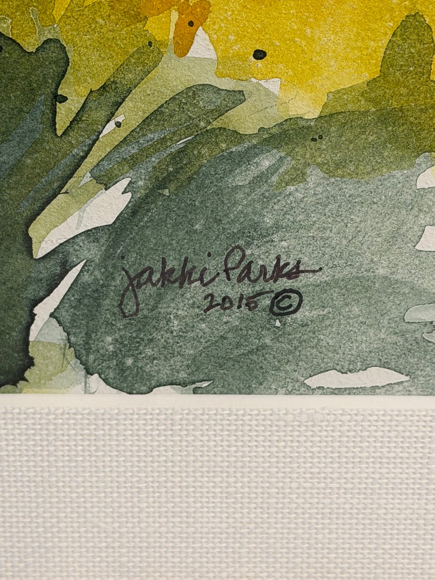 Jakki Parks 2015 Original Watercolor Painting 'French Chalet' Framed Landscape Art