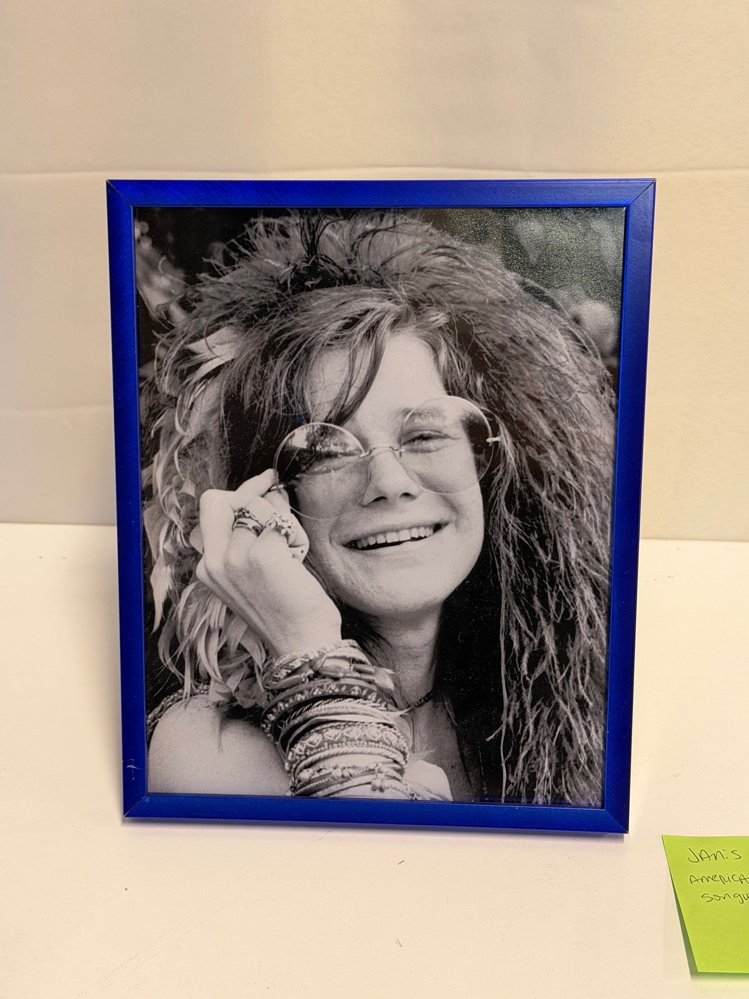 Janis Joplin Iconic Black and White Framed Portrait Print