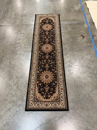 Thomasville Timeless Classic Willington Black Runner Rug Ornate Floral Medallion Pattern