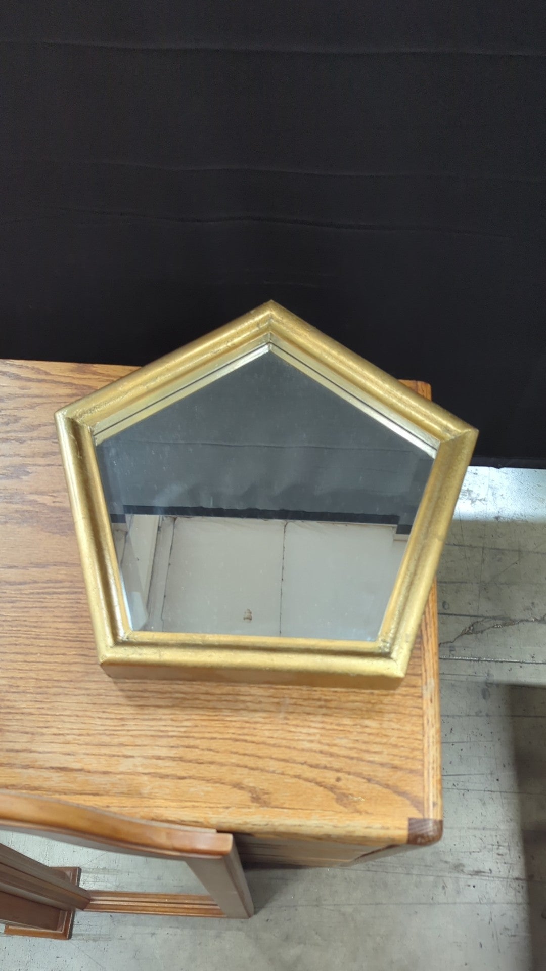 Gold Pentagon Wall Mirror