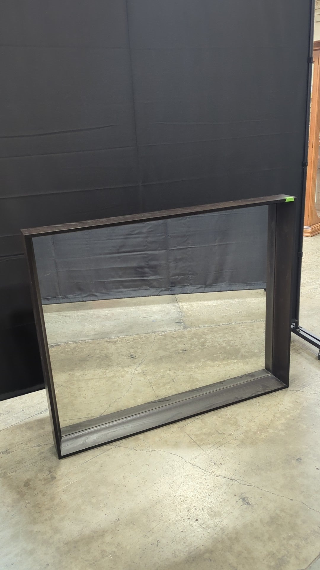 Dark Brown Rectangular Mirror with Wide Frame