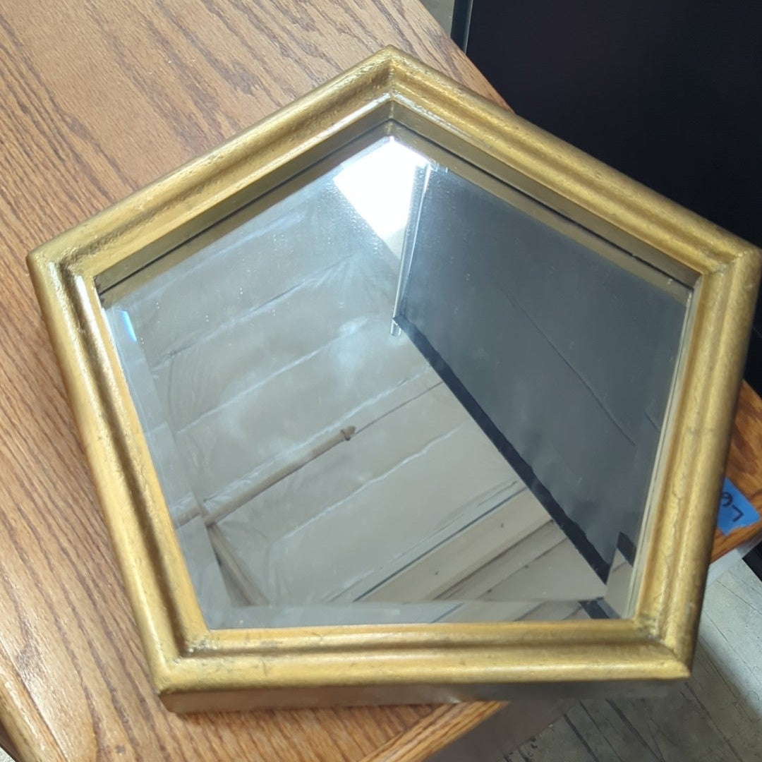 Gold Pentagon Wall Mirror