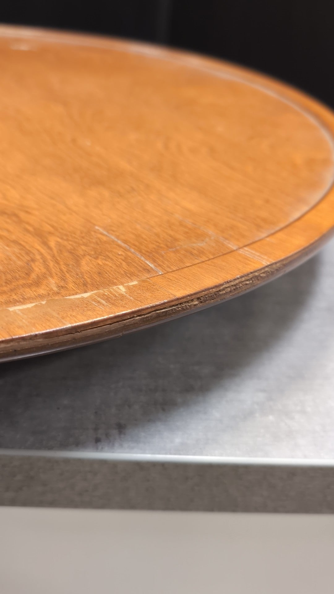 Round Wood Lazy Susan in Medium Brown
