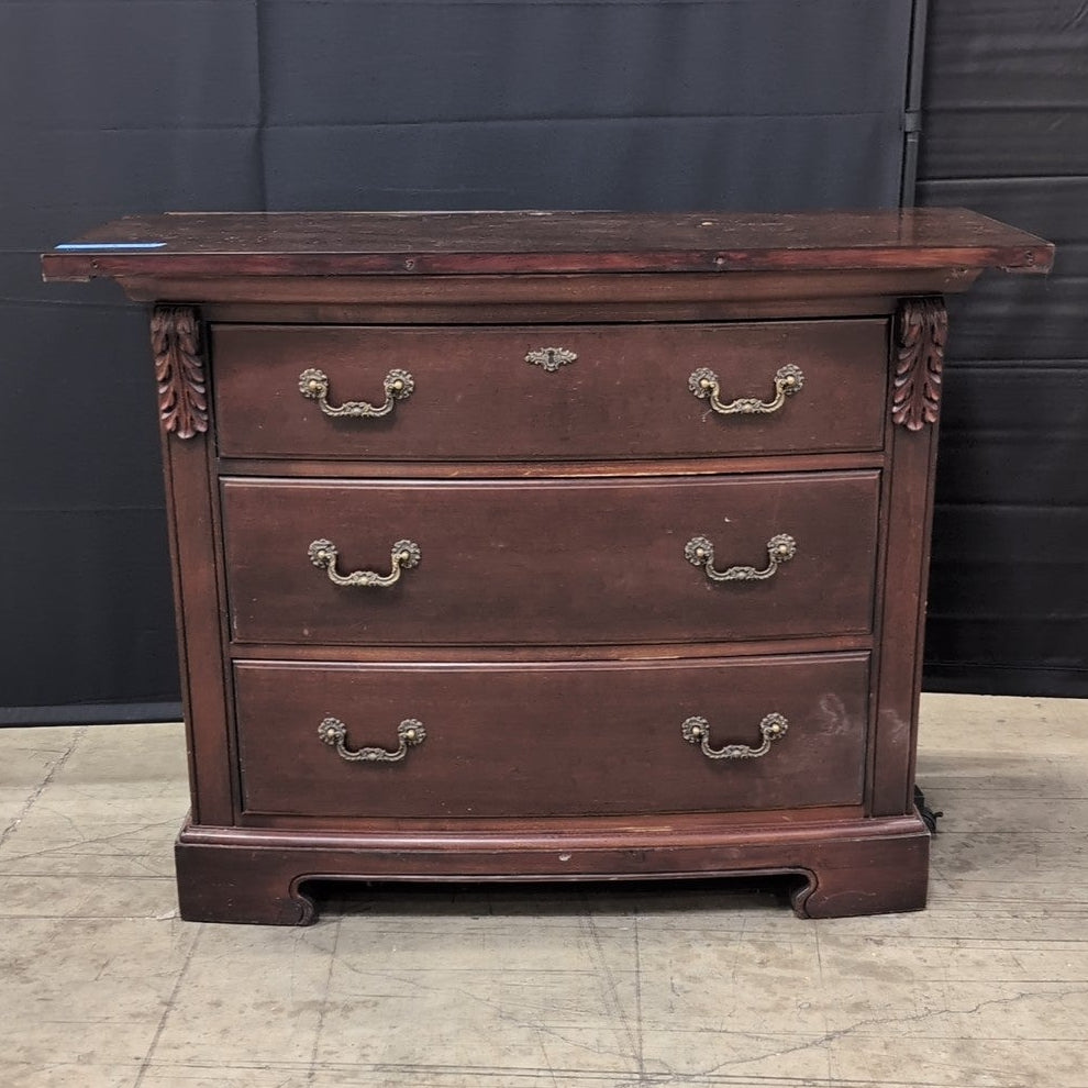Thomasville Dark Wood Three-Drawer Dresser with Ornate Hardware