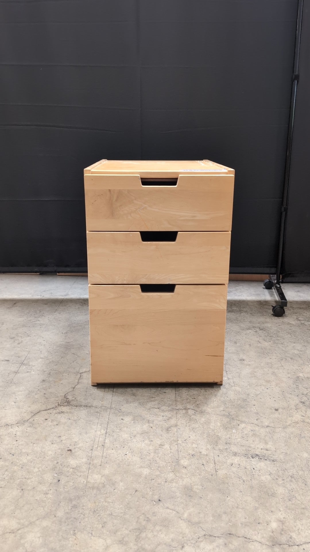 Light Wood Three-Drawer file cabinet