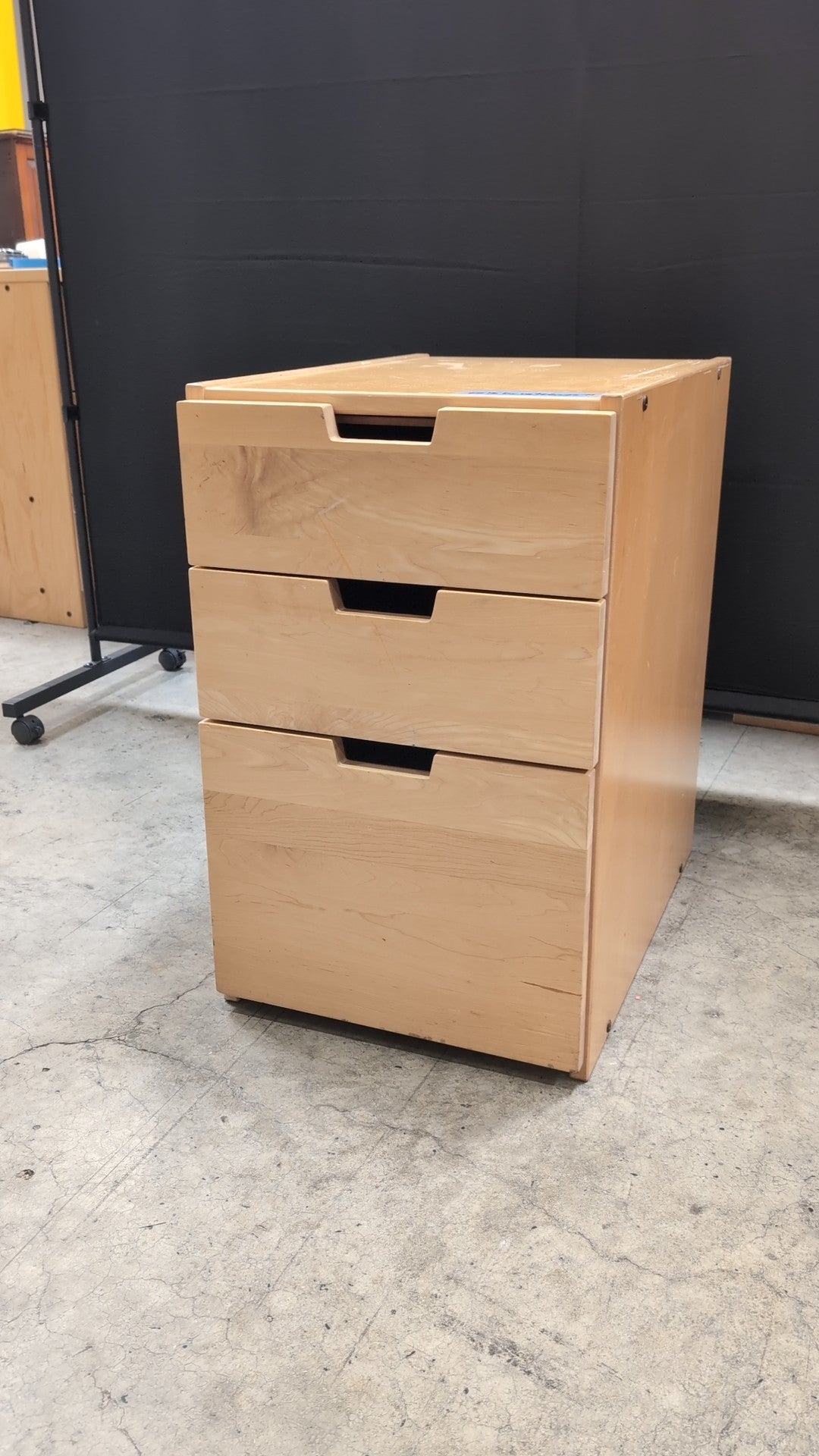 Light Wood Three-Drawer file cabinet