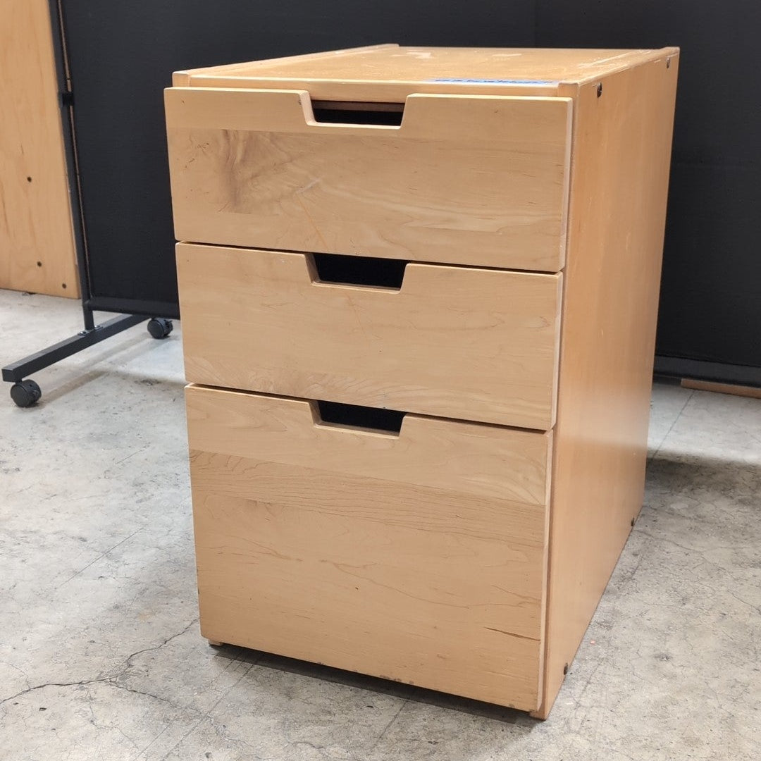 Scandinavian Light Wood Three-Drawer file cabinet