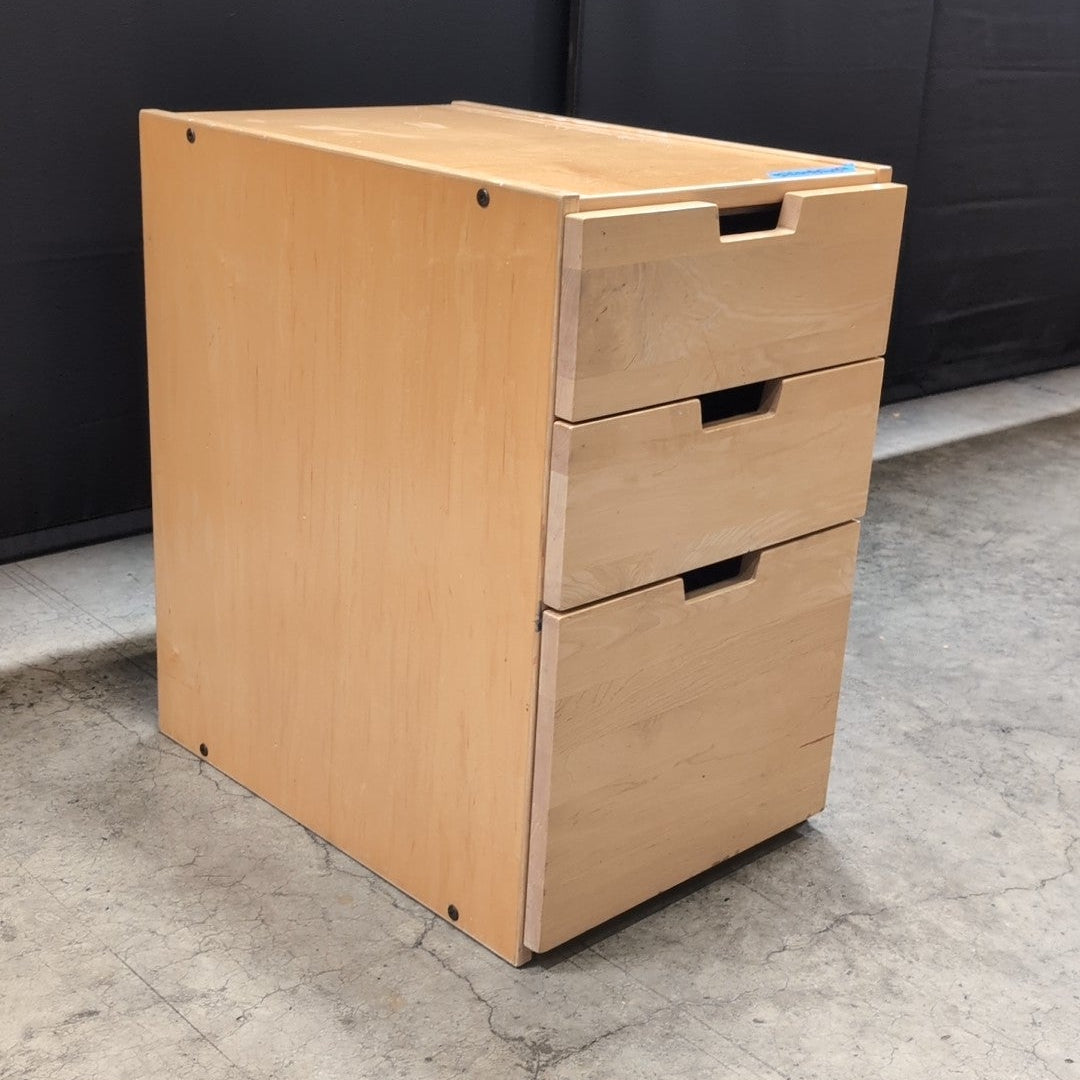 Scandinavian Light Wood Three-Drawer file cabinet