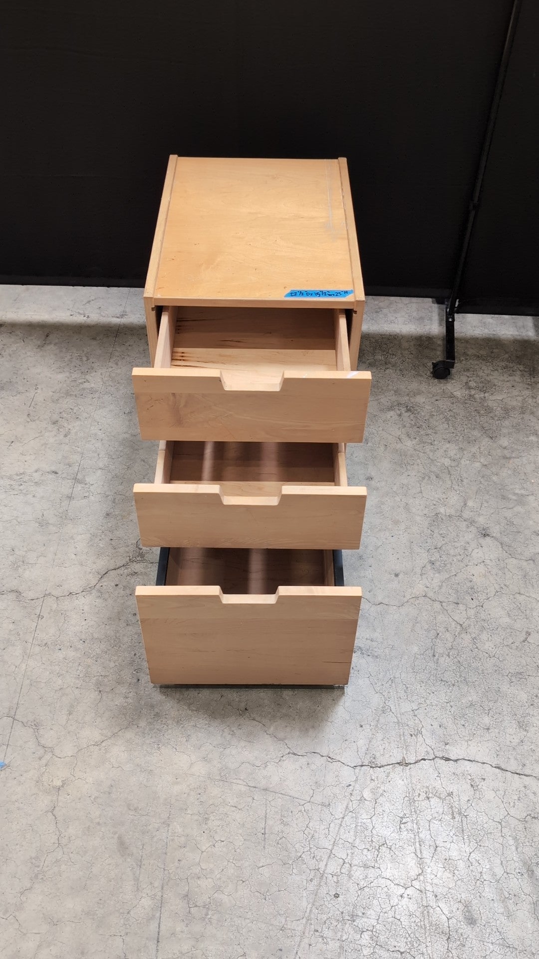 Light Wood Three-Drawer file cabinet