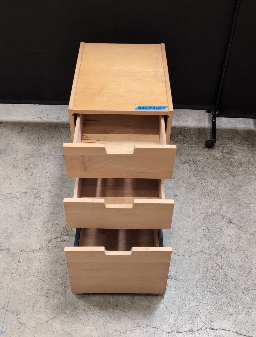 Scandinavian Light Wood Three-Drawer file cabinet