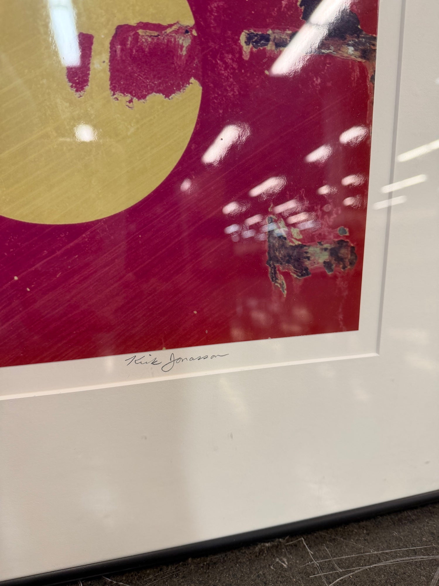 Limited Edition Abstract Magenta Dumpster Framed Photograph by Kirk Jonasson (Original Price: $700)