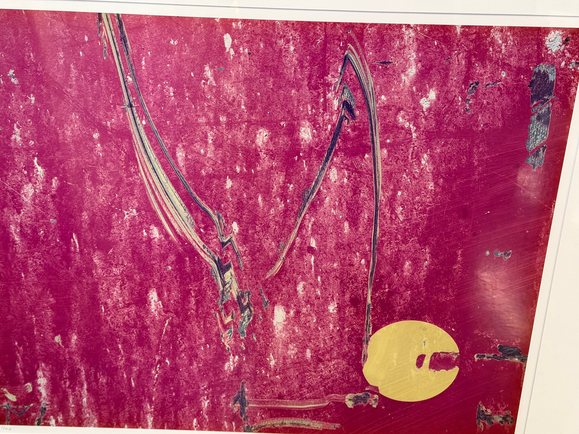 Limited Edition Abstract Magenta Dumpster Framed Photograph by Kirk Jonasson (Original Price: $700)