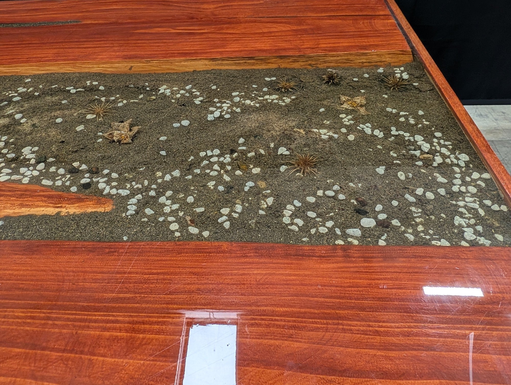 Unique Wood and Resin Dining Table with Pedestal Base