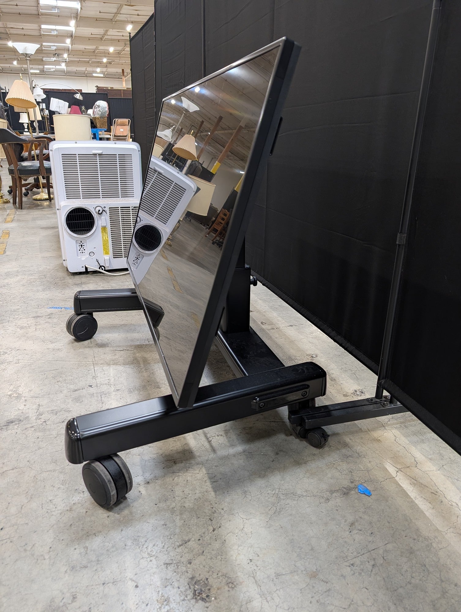 Sharp Black LCD Monitor with Chief Mobile TV Stand
