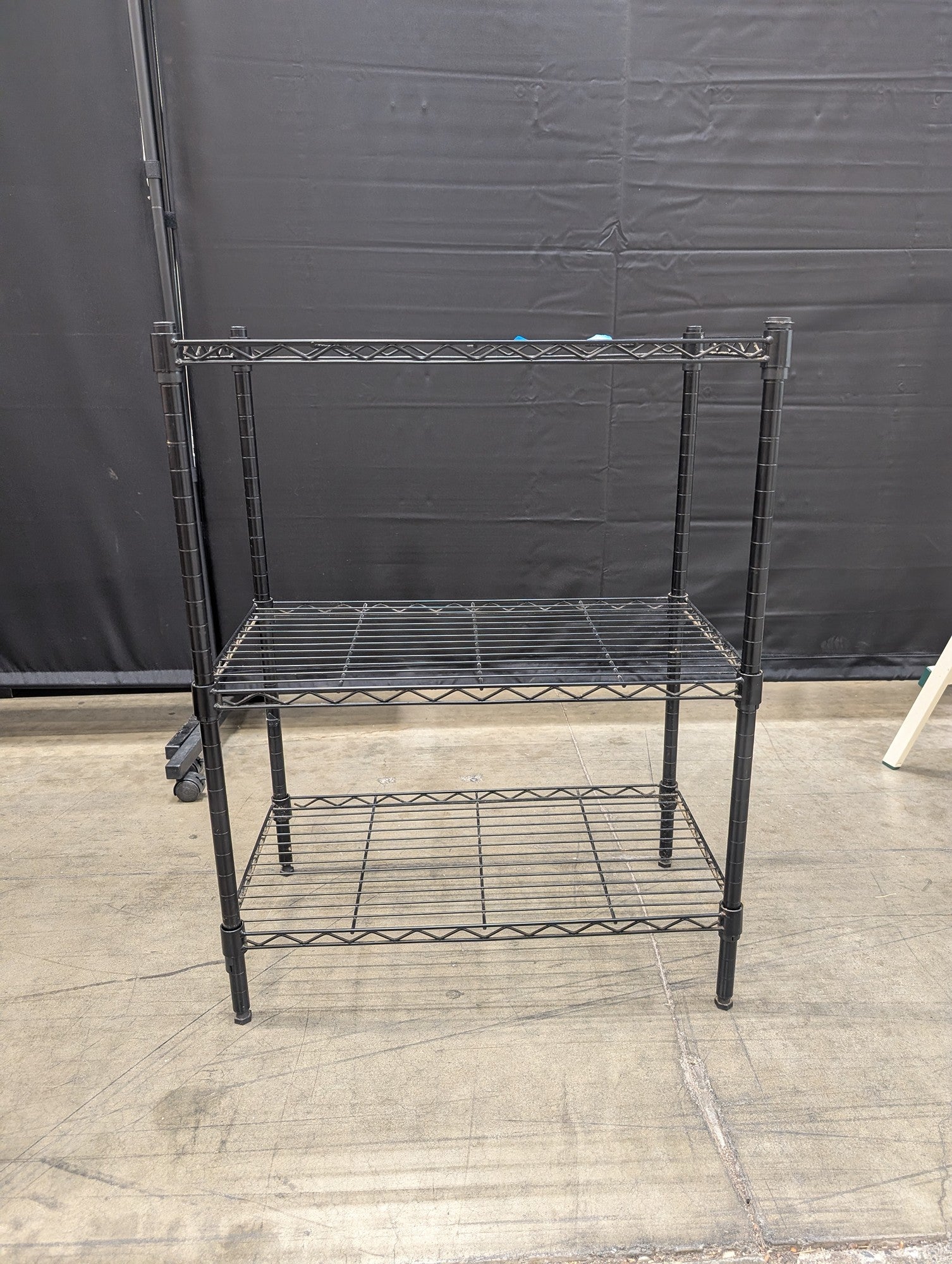 Black Metal Three-Tier Storage Shelf