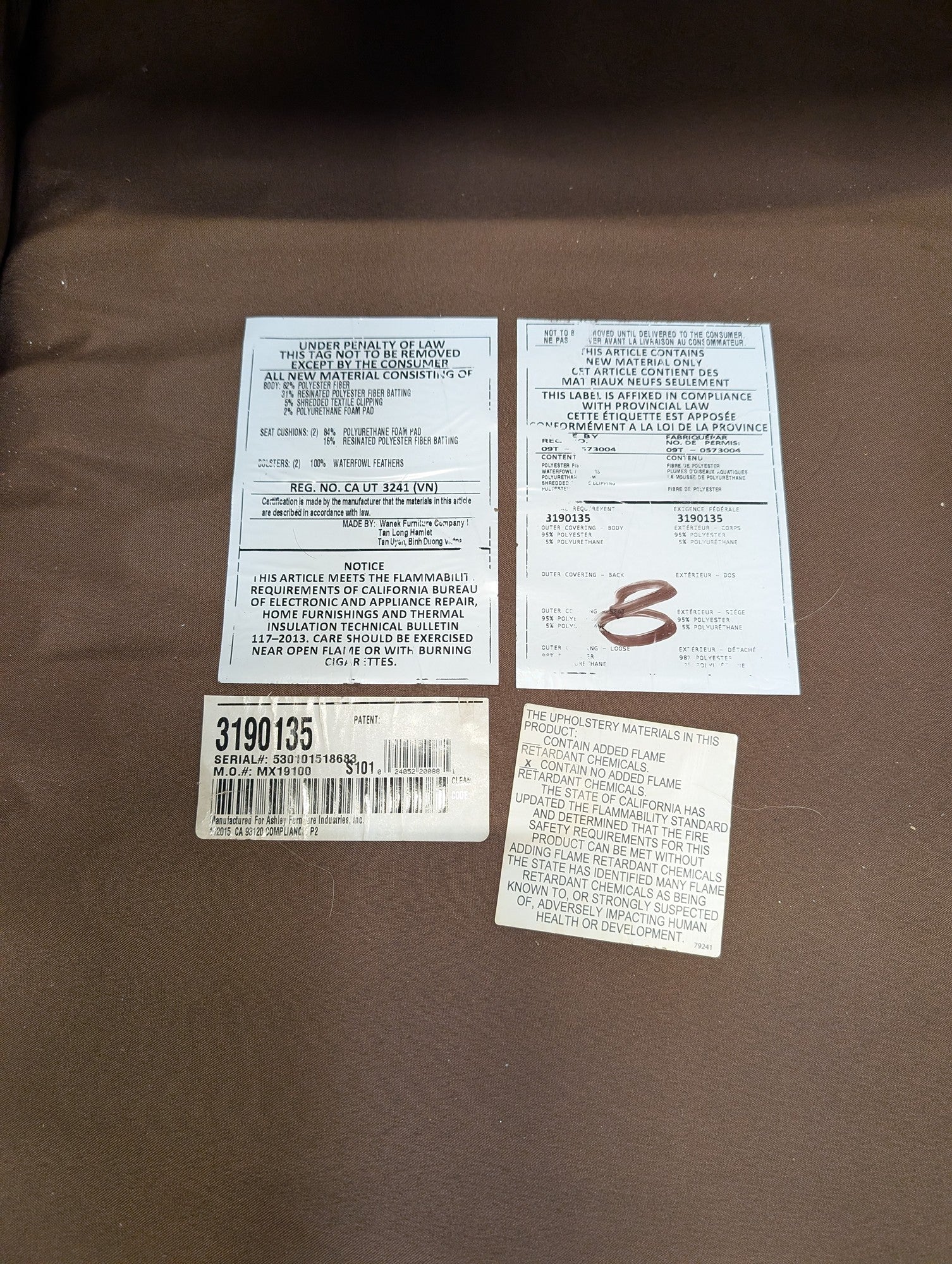 Brown Polyester Upholstered Rolled Arm Loveseat