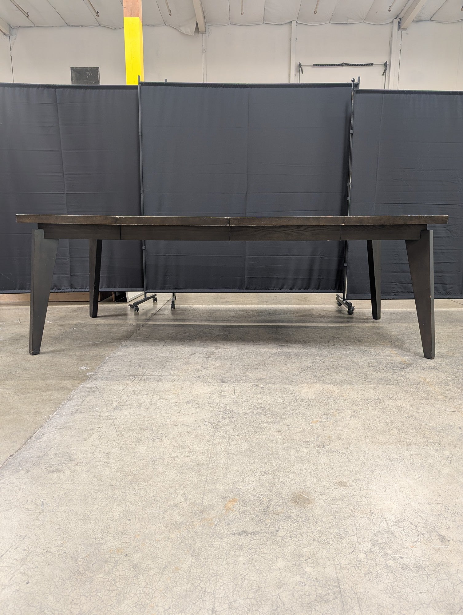 Dark Brown Wood Plank Top Dining Table