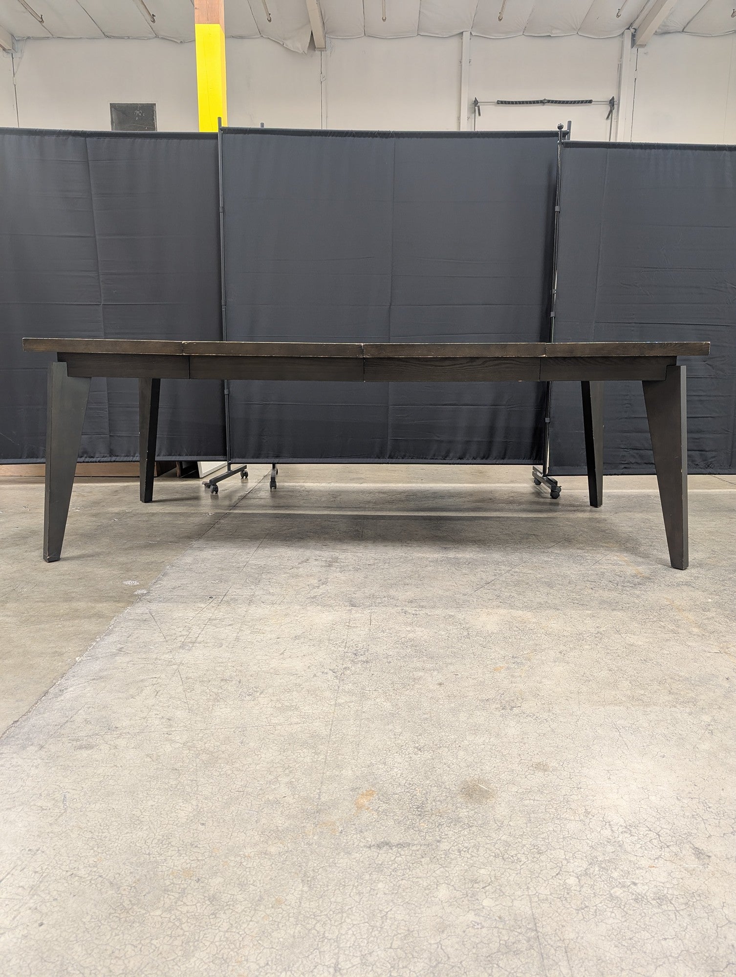 Dark Brown Wood Plank Top Dining Table