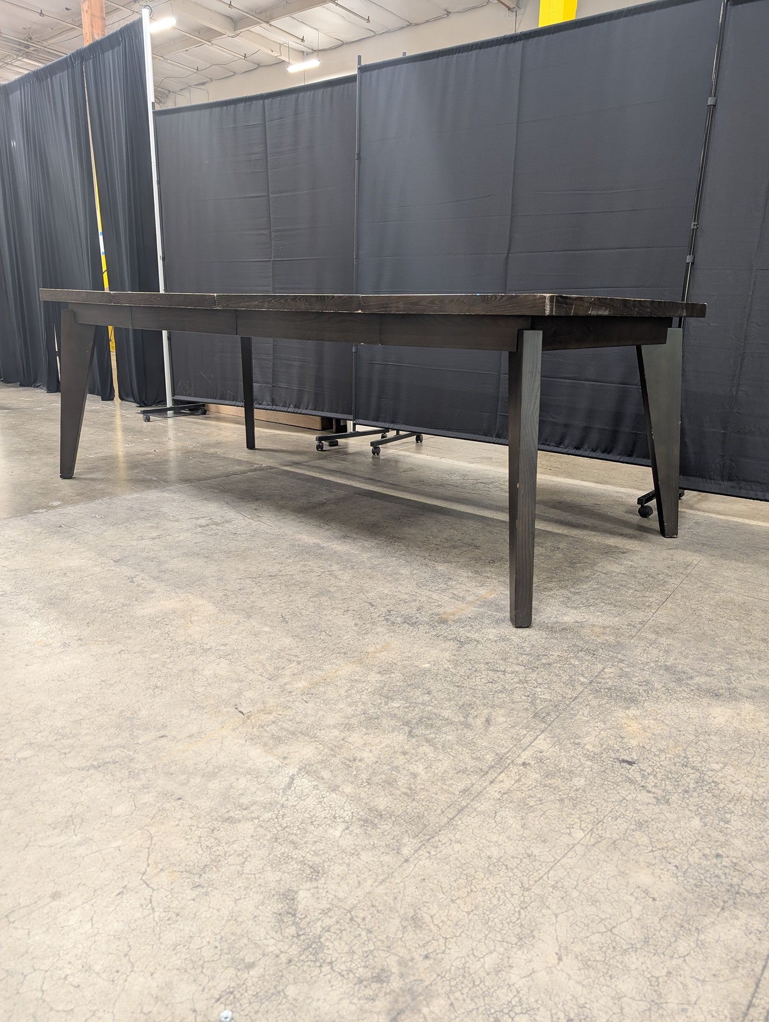 Dark Brown Wood Plank Top Dining Table
