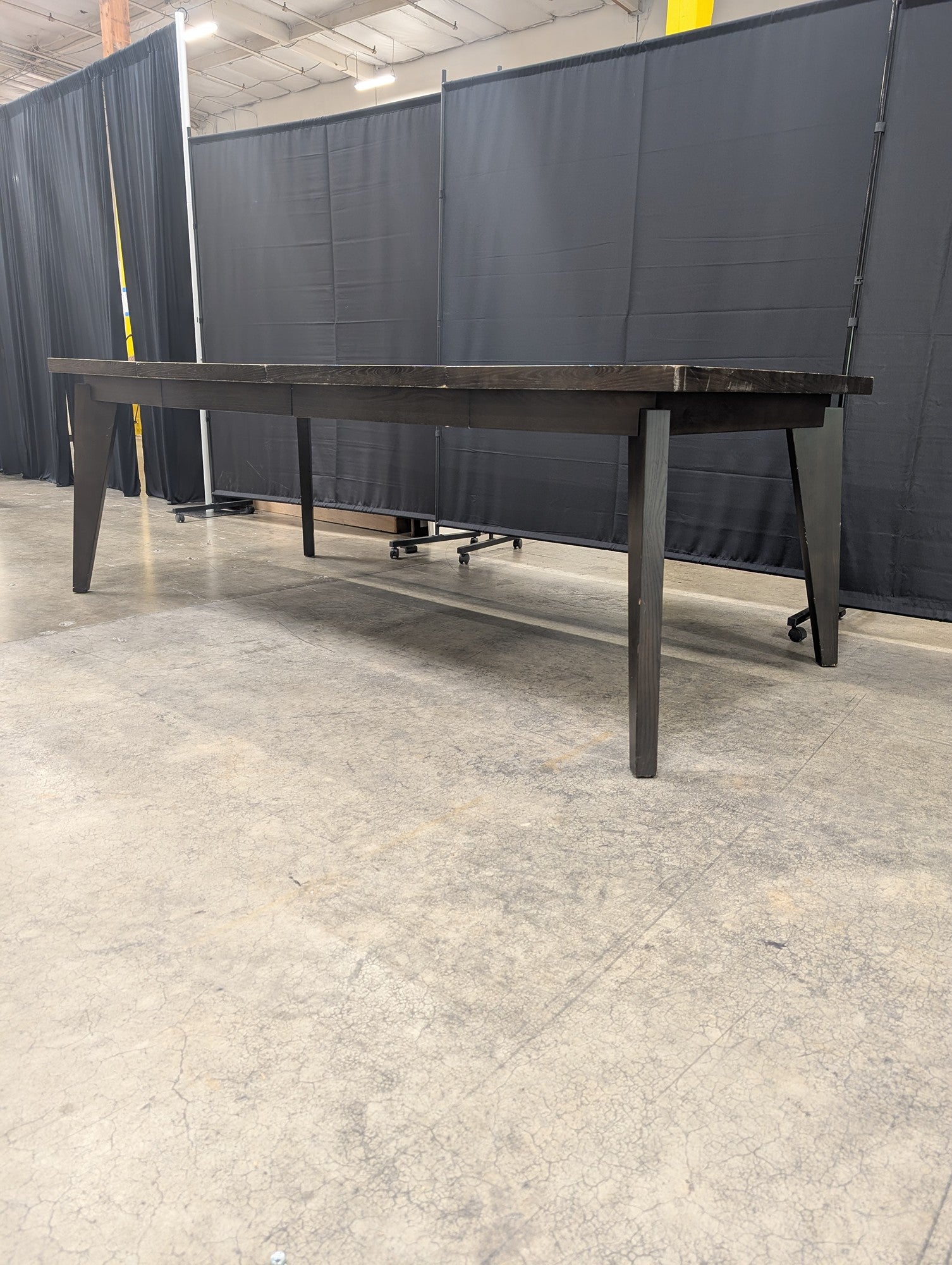 Dark Brown Wood Plank Top Dining Table
