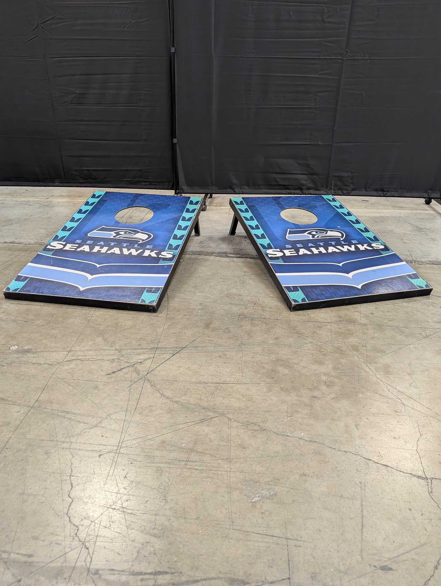 Seattle Seahawks Blue Team Cornhole Boards in Wood