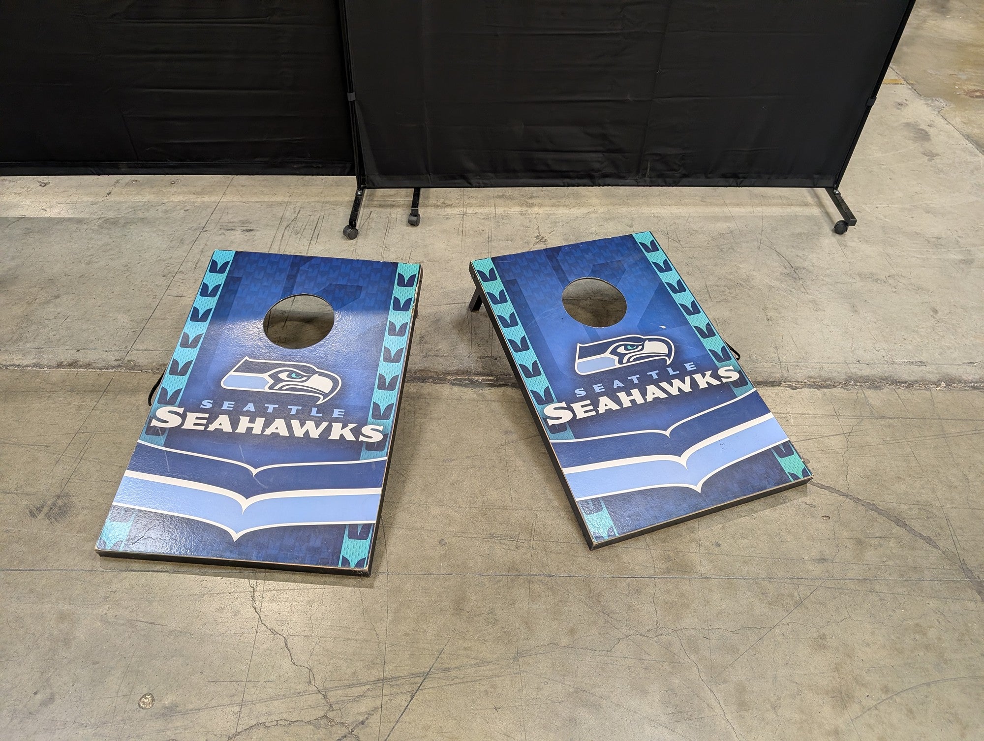 Seattle Seahawks Blue Team Cornhole Boards in Wood