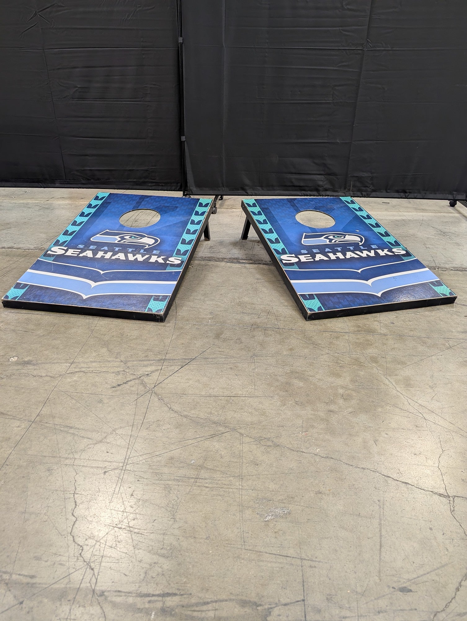 Seattle Seahawks Blue Team Cornhole Boards in Wood