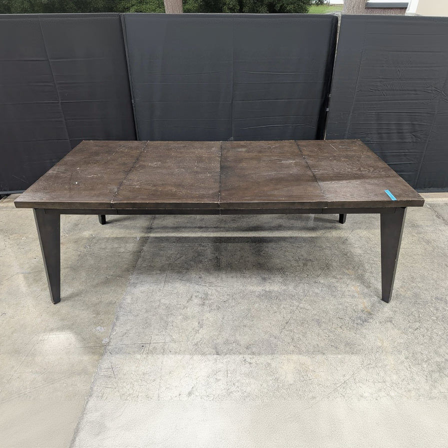 Dark Brown Wood Plank Top Dining Table