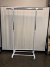 Chrome and White Rolling Garment Rack with Casters