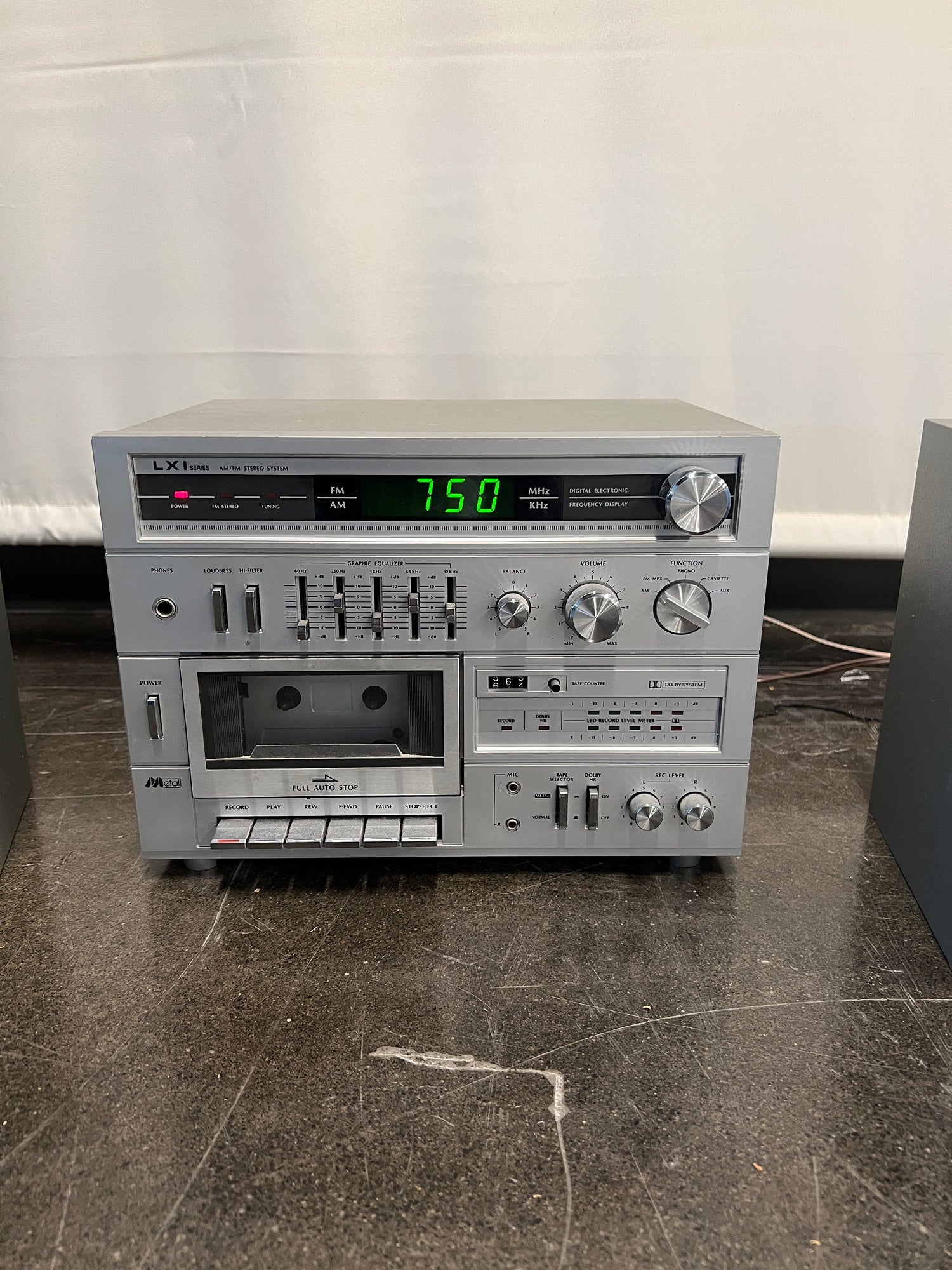 LXI Vintage Cassette Stereo System with Speakers