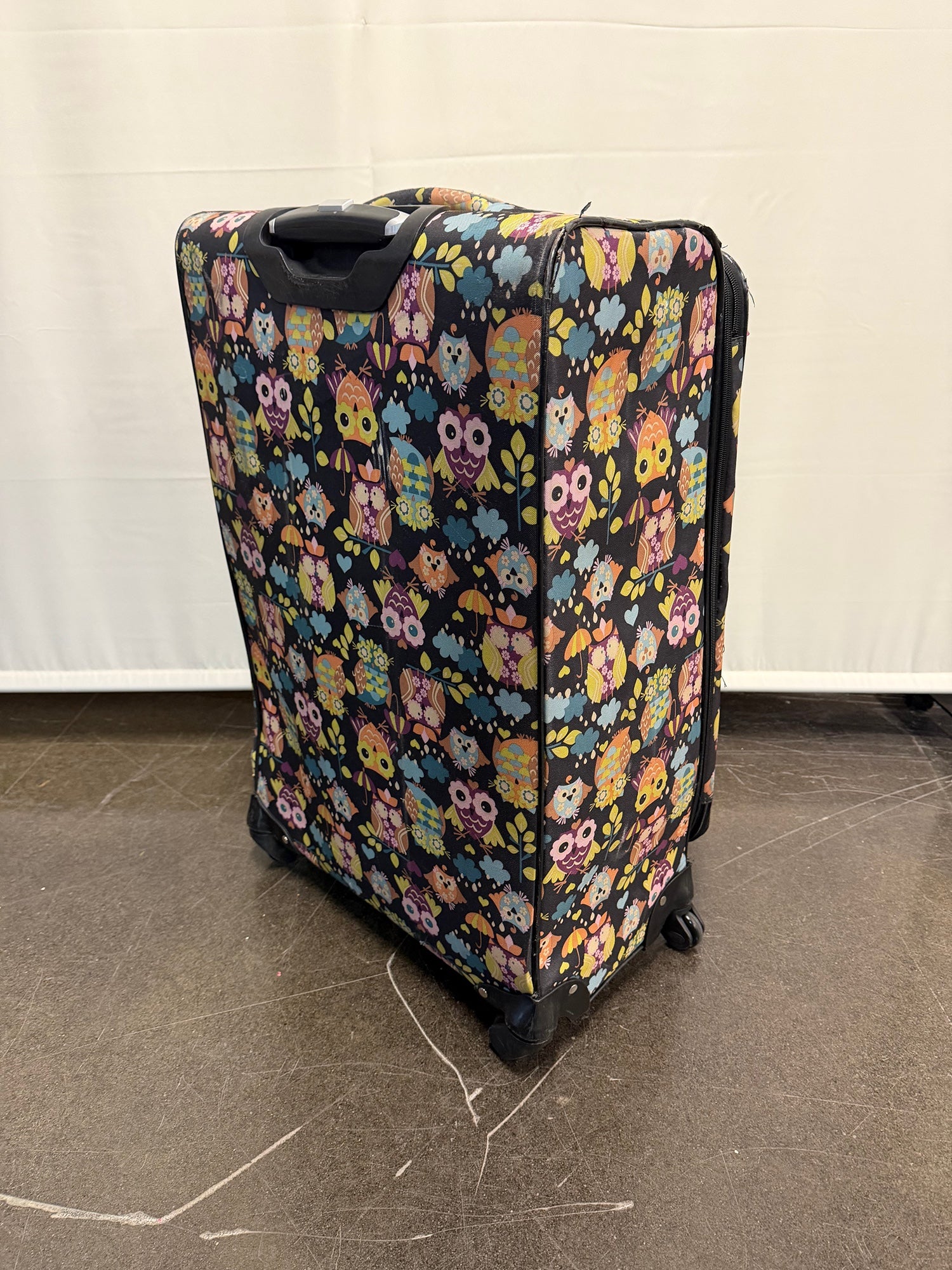 Lily Bloom Owl Pattern Suitcase with Wheels