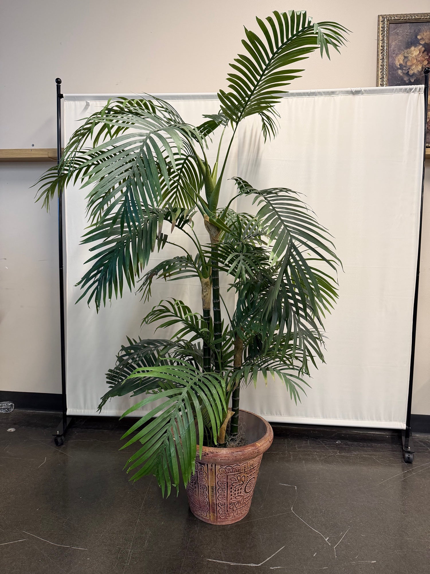 Tall Green Artificial Palm Tree in Decorative Pot