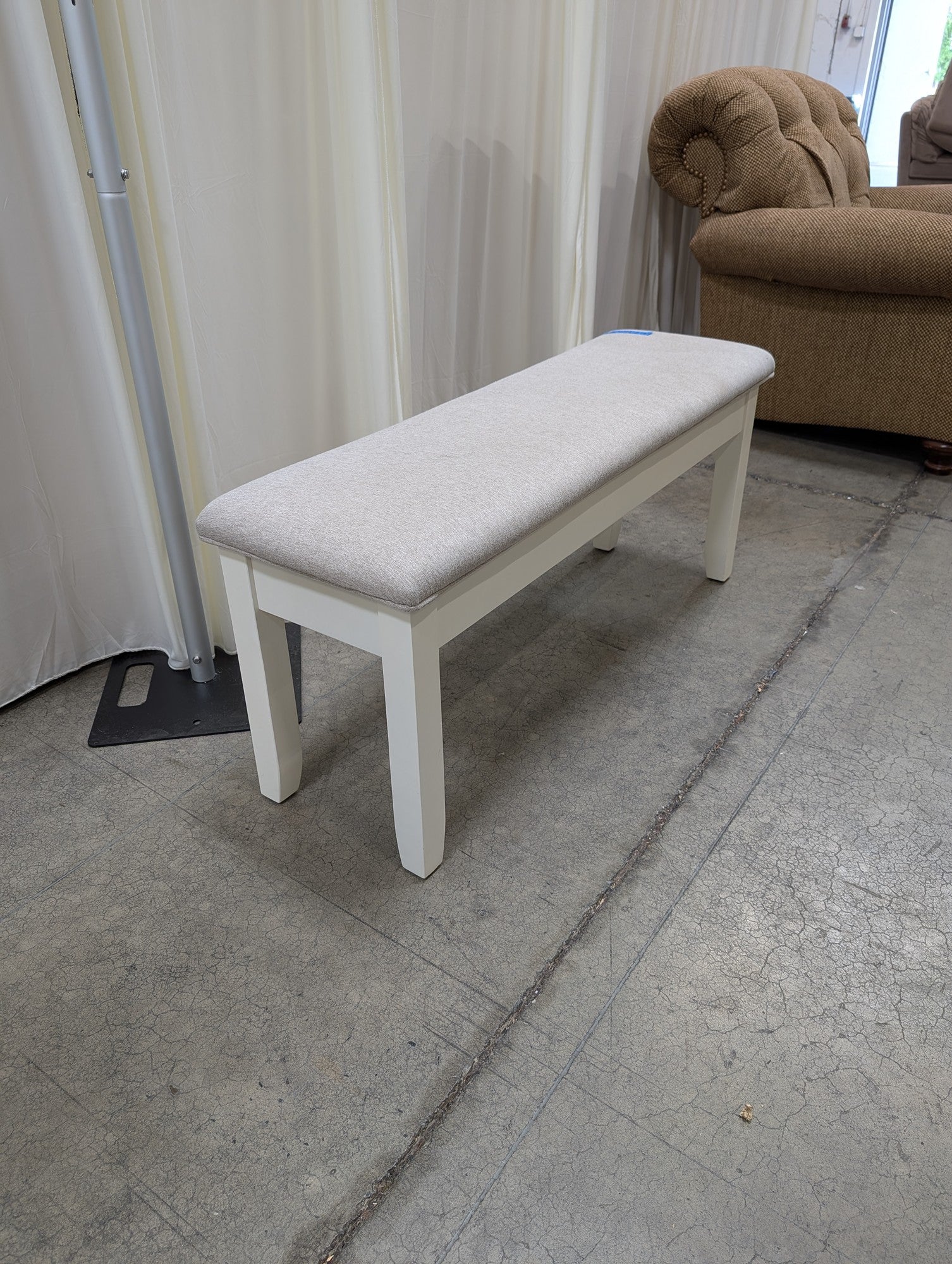Linon Home Decor Grey Upholstered Storage Bench