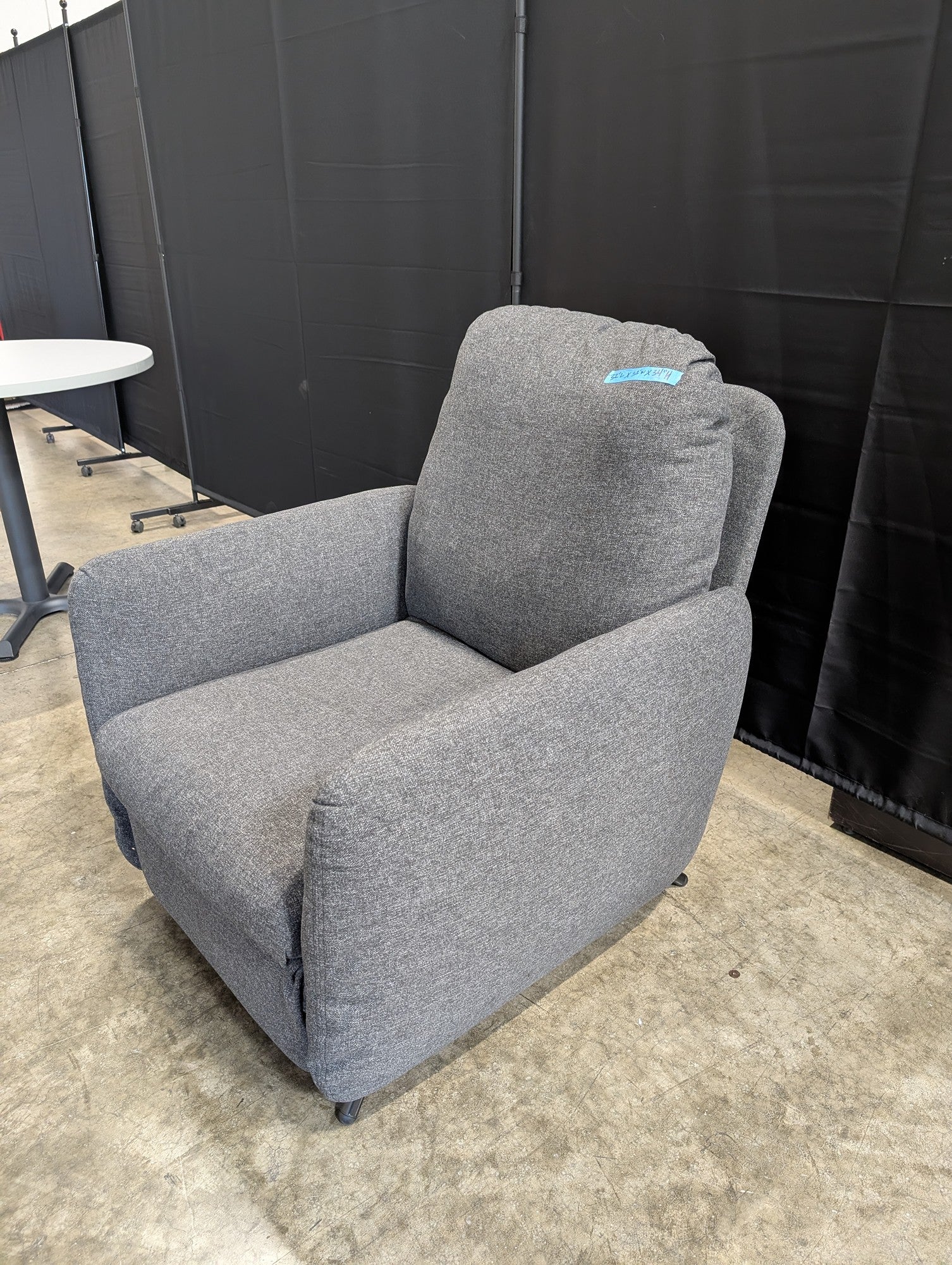 Ikea Grey Fabric Padded Arm Recliner