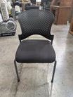 Black Plastic Back Stacking Chair with Fabric Seat