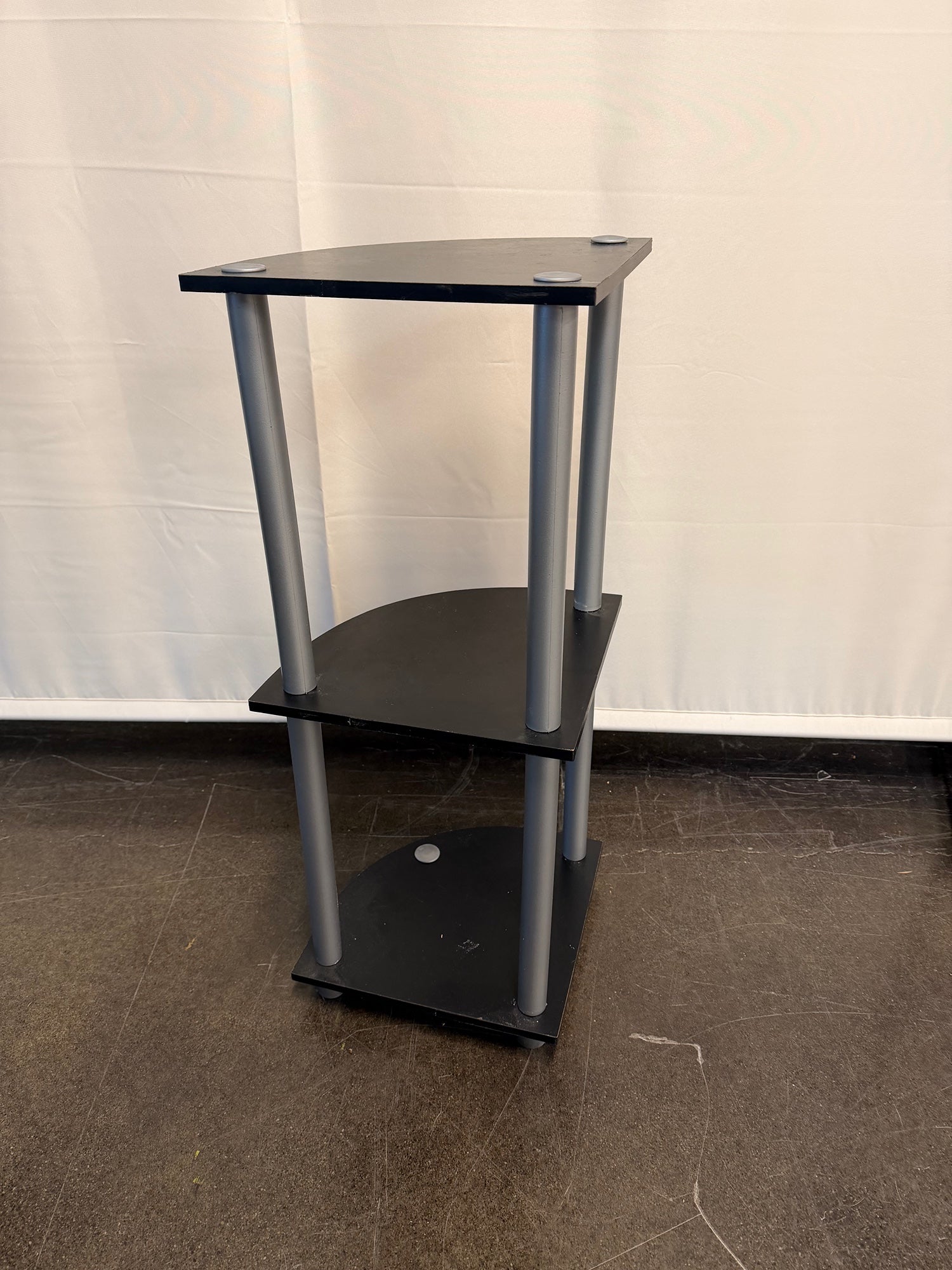 Black Three-Tier Corner Shelf