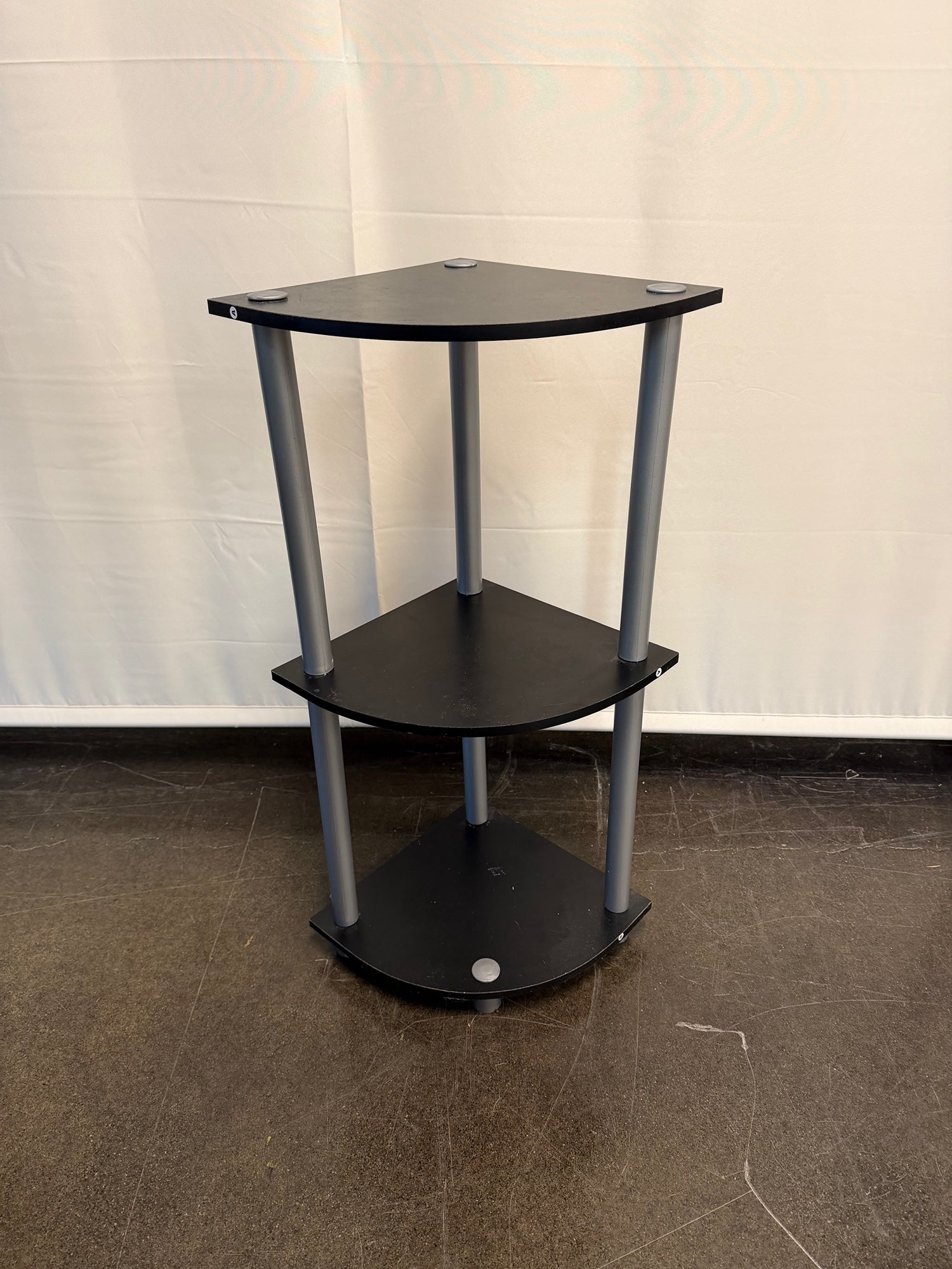 Black Three-Tier Corner Shelf