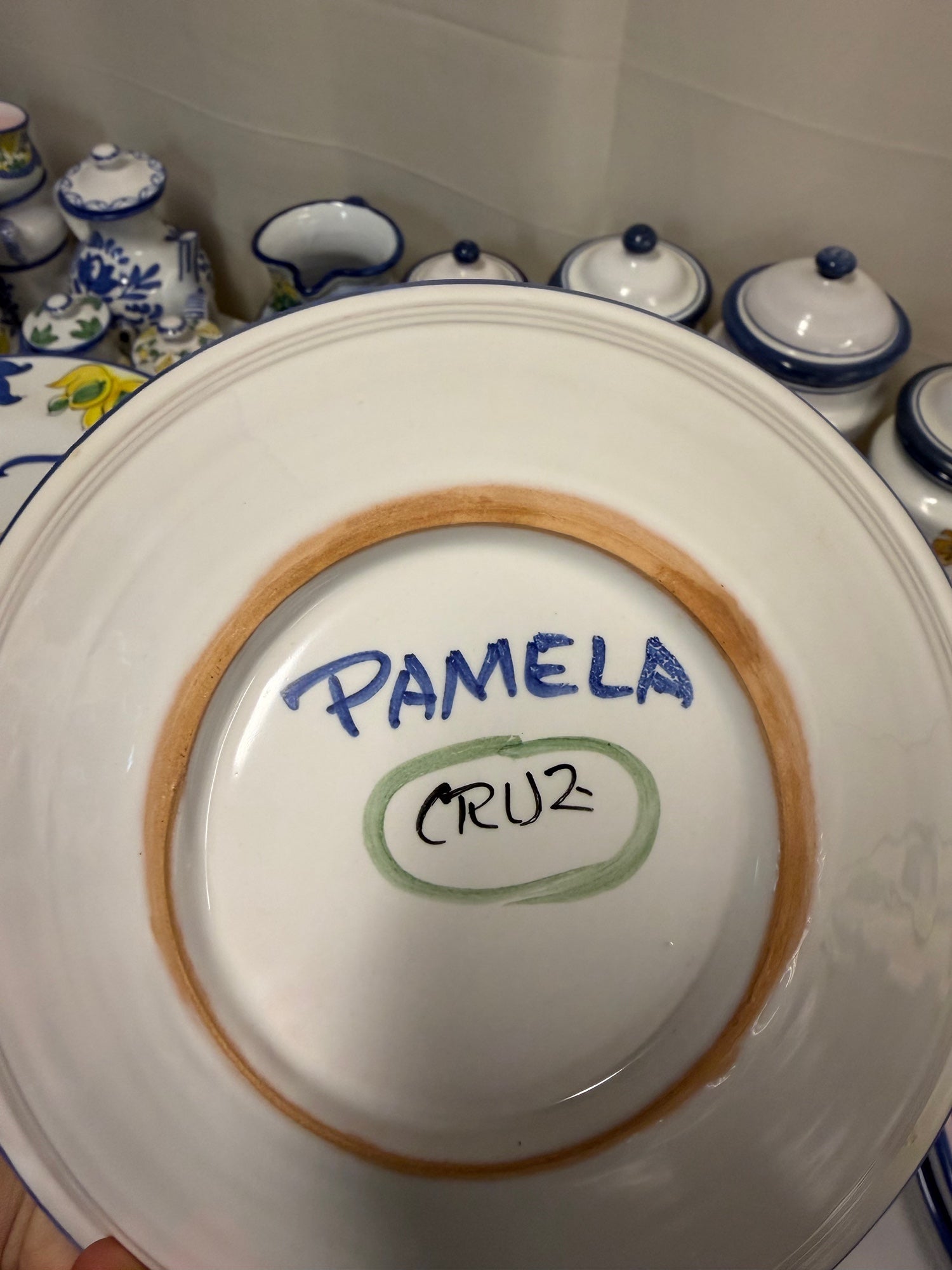 Hand-Painted Spanish Ceramic 91- Piece Dinnerware Set