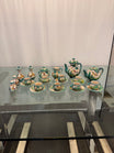Vintage Hand-Painted Puente del Arzobispo Pottery Coffee & Condiment Set | 21 Pieces, Cerámica Cruz