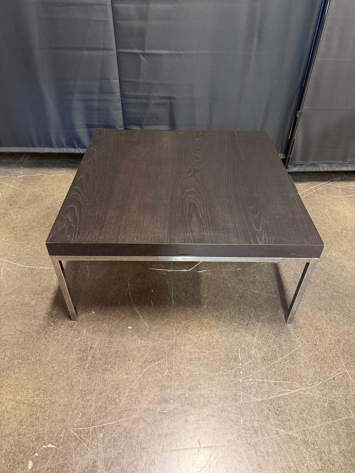 IKEA KLUBBO Square Dark Wood Coffee Table in Metal | Discontinued Model