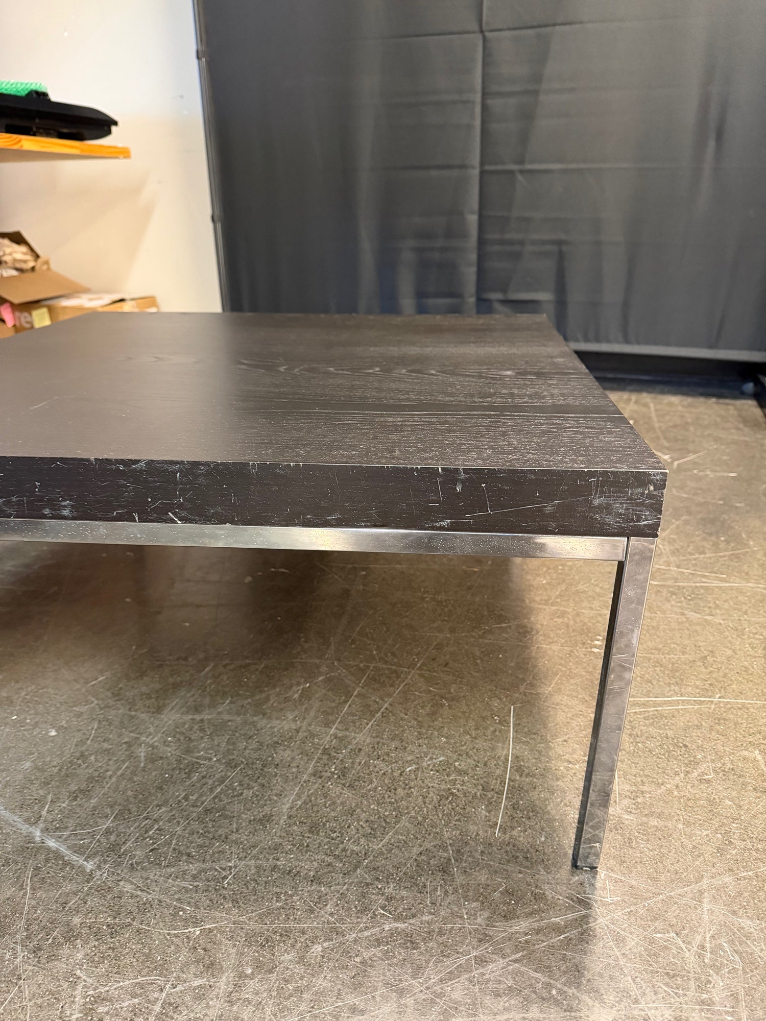 IKEA KLUBBO Square Dark Wood Coffee Table in Metal | Discontinued Model