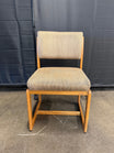 Mid-Century Style Upholstered Chair in Light Wood