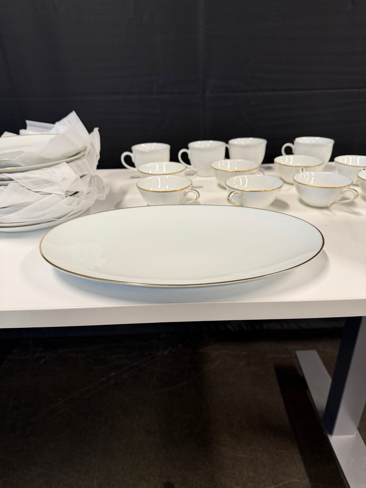 Noritake Caprice White Gold Trim Dinnerware Set | 58 Pieces