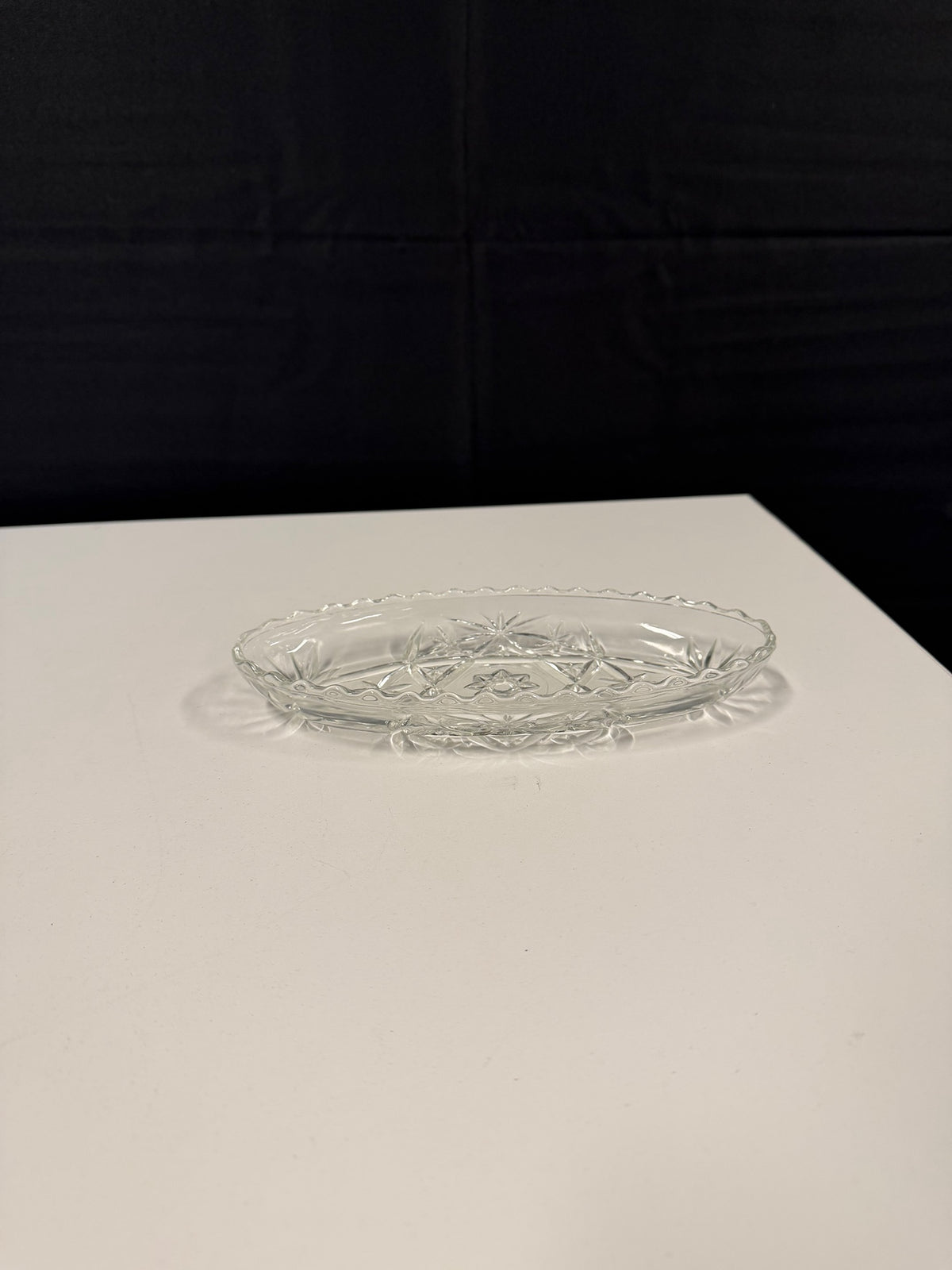 Clear Glass Oval Candy Dish