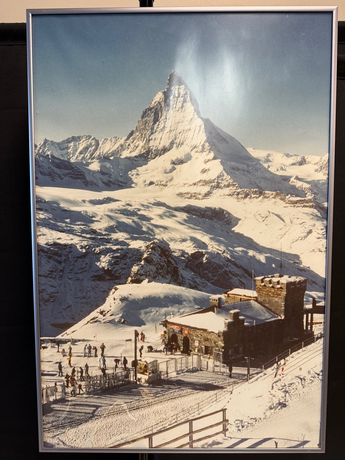 Matterhorn Zermatt Switzerland Landscape Framed Print in Silver-Tone
