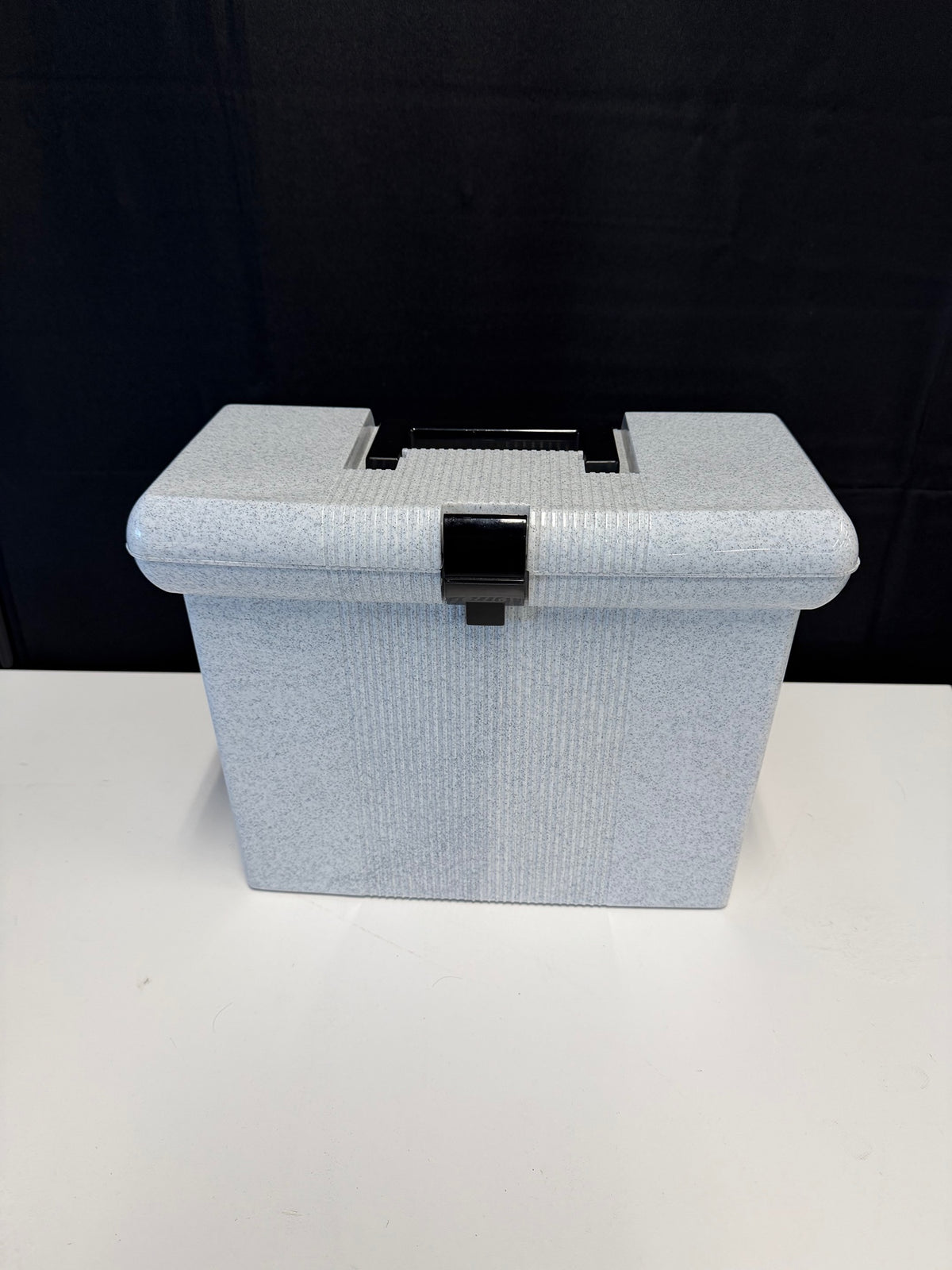 Speckled Grey Plastic Utility Box with Black Handle